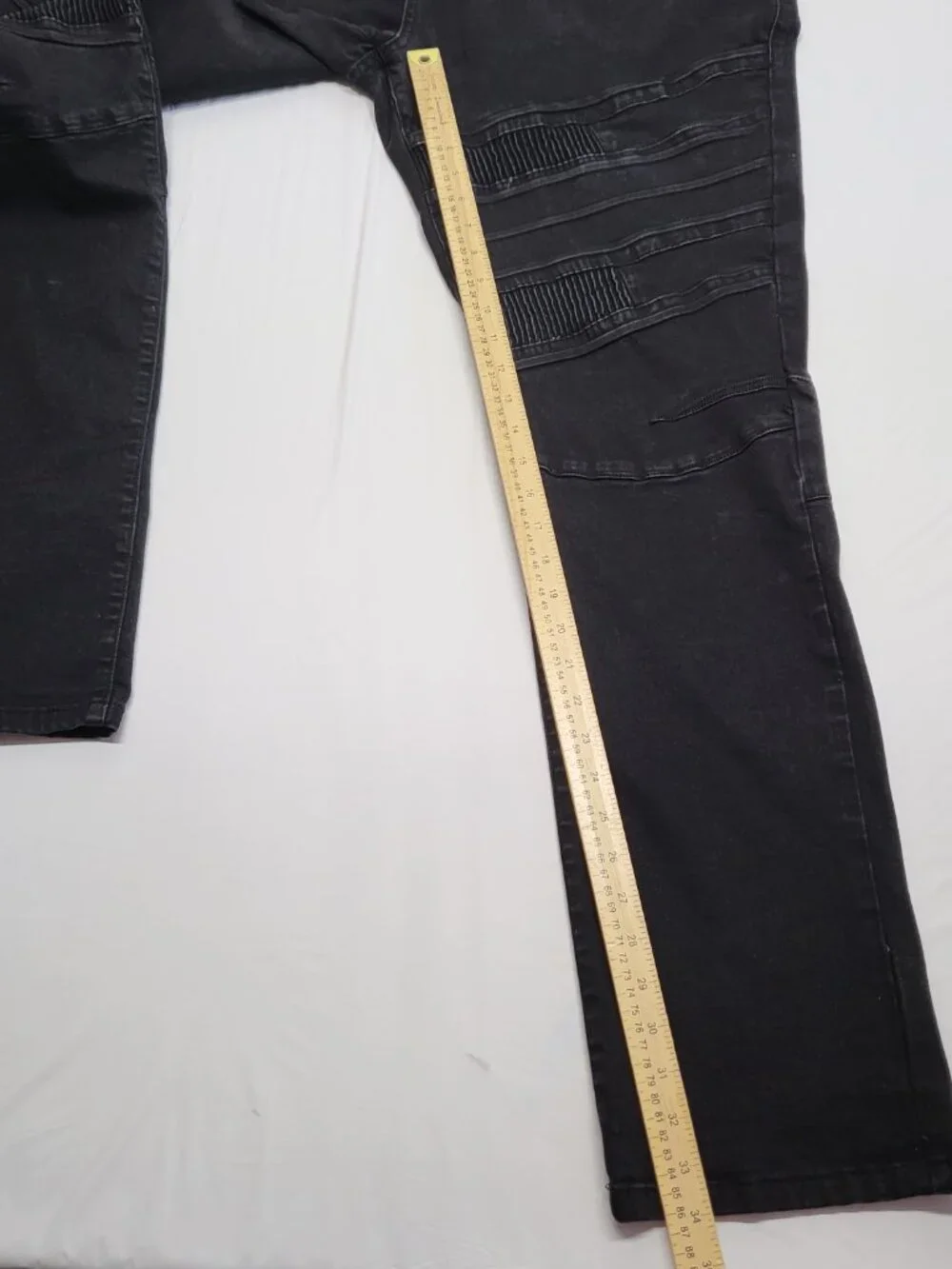 CDMG Moto Jeans Mens 44 X 34 (Tag 42X34) Stretch Slim Biker Streetwear Black